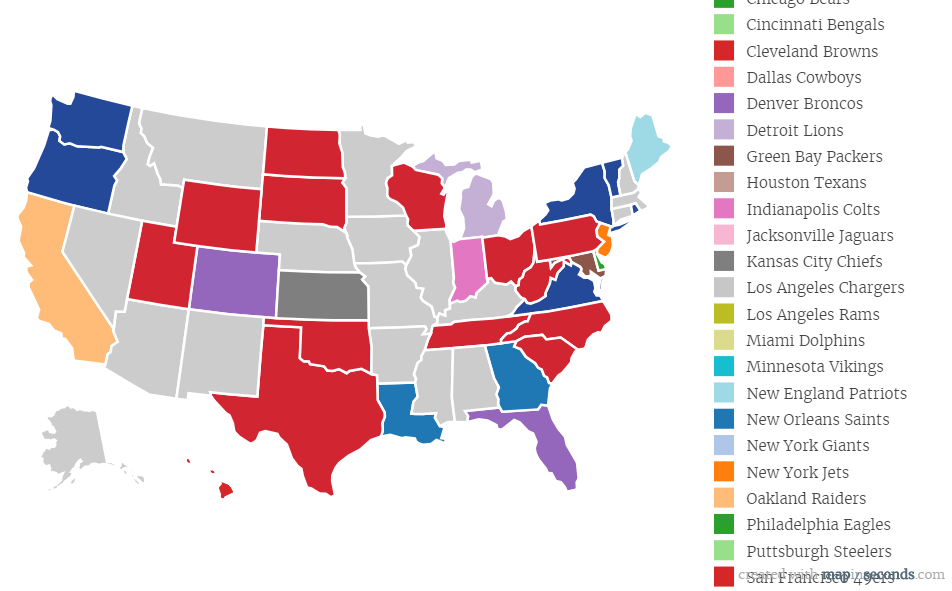 Download Most Popular Nfl Teams By State 2020 Background